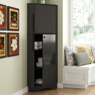 Tall corner storage cabinet deals with doors